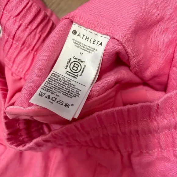 Athleta Retreat Linen High rise Wide Leg Drawstring Pants - Picture 3 of 4